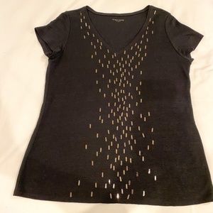 Eileen Fisher black linen T-shirt